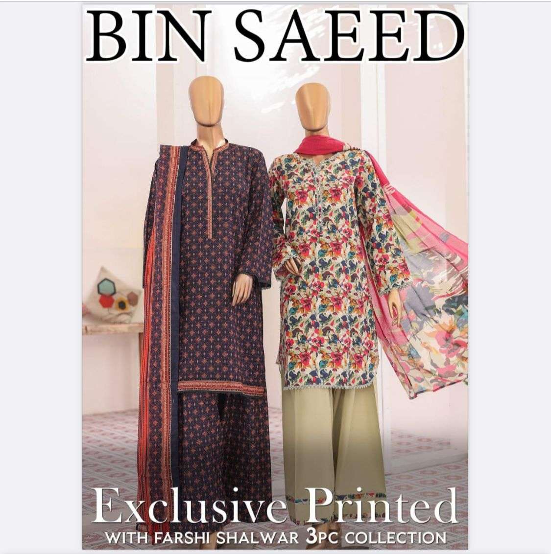 BIN SAEED Exclusive Printed with Farshi Shalwar Volume - 2 By BIN SAEED